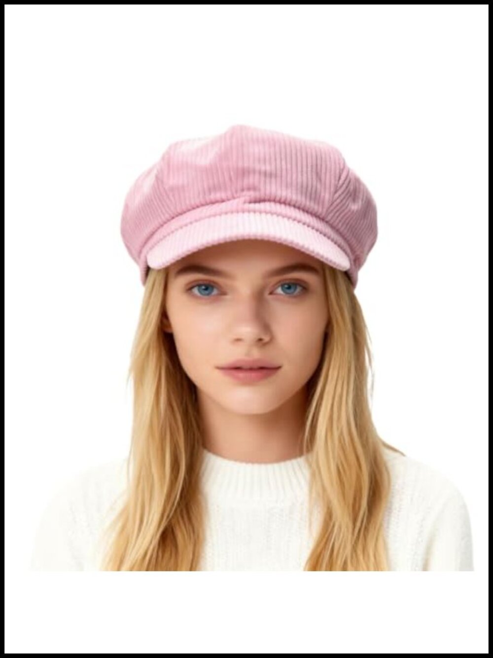 Women's Corduroy Newsboy Cap Adjustable 8 Panel Retro Cabbie Hat
